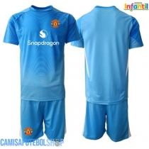 Camisa de time de futebol Manchester United Goleiro Replicas 1º Equipamento Infantil 2025-26 Manga Curta (+ Calças curtas)